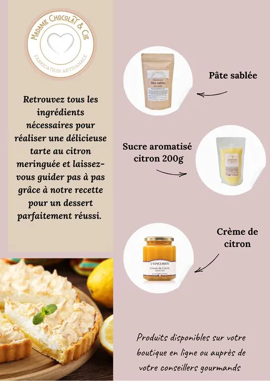 Lot Tarte citron meringu&eacute;e + recette