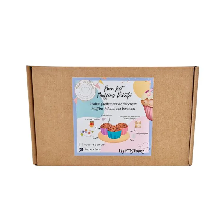 Coffret Mon Kit muffins Pinata - Barbe à papa-