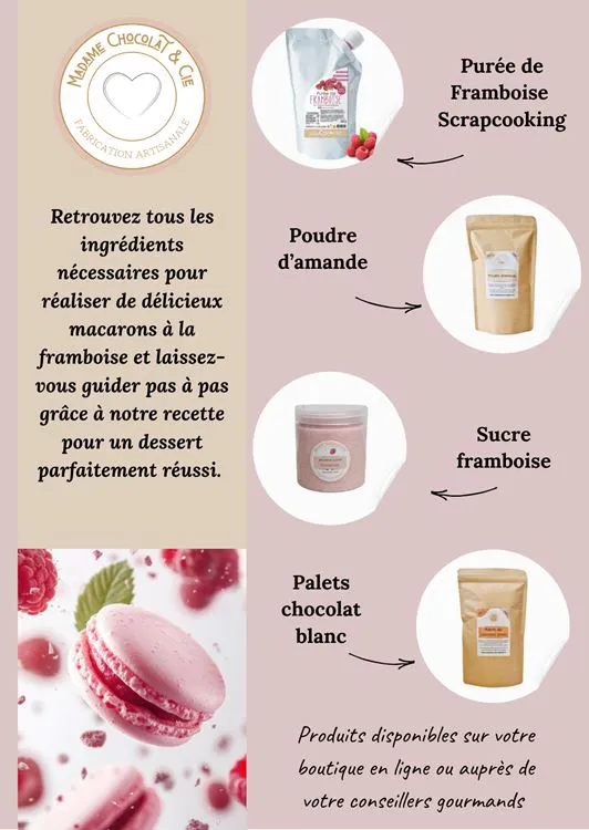 Lot macarons framboise + recette