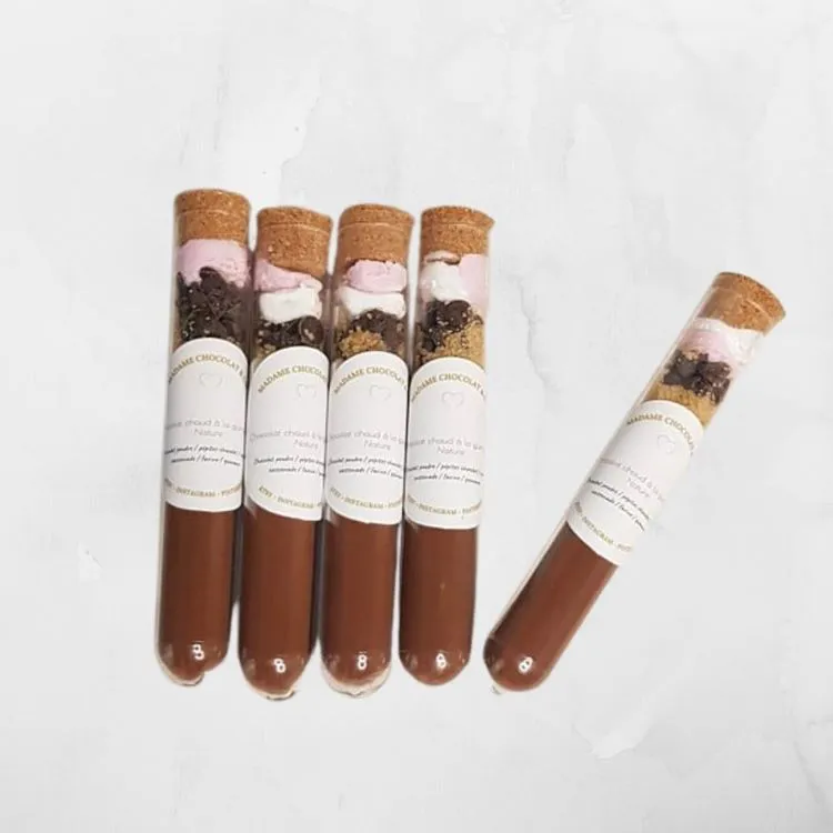 fioles chocolat chaud à la guimauve X5