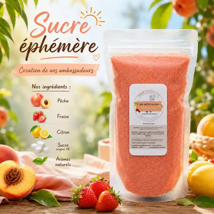 sucre peach sunrise sachet 500G