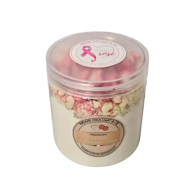 Cookies chocolat blanc / pralines Octobre Rose