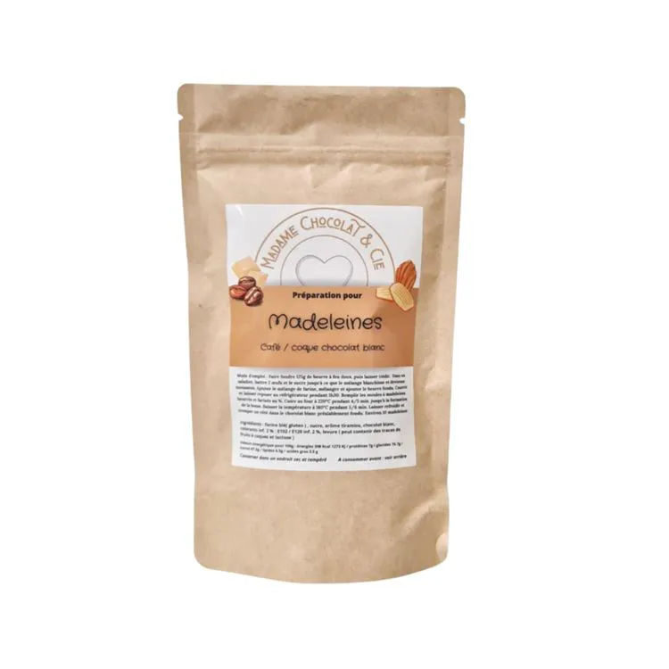 Madeleines caf&eacute; / chocolat blanc