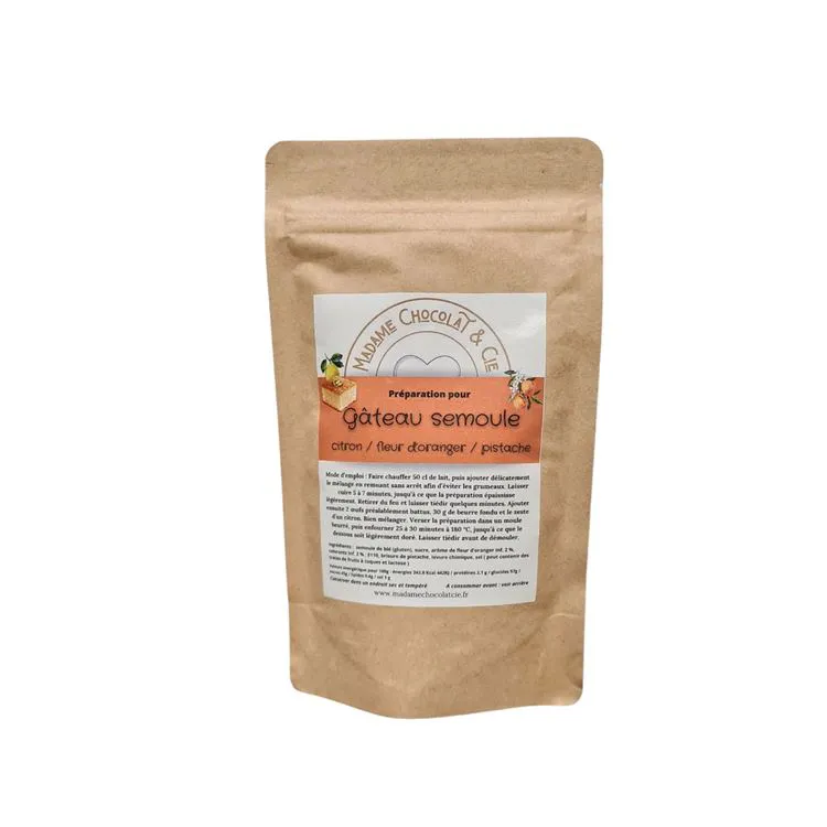 G&acirc;teau semoule fleur d'oranger / citron / pistache